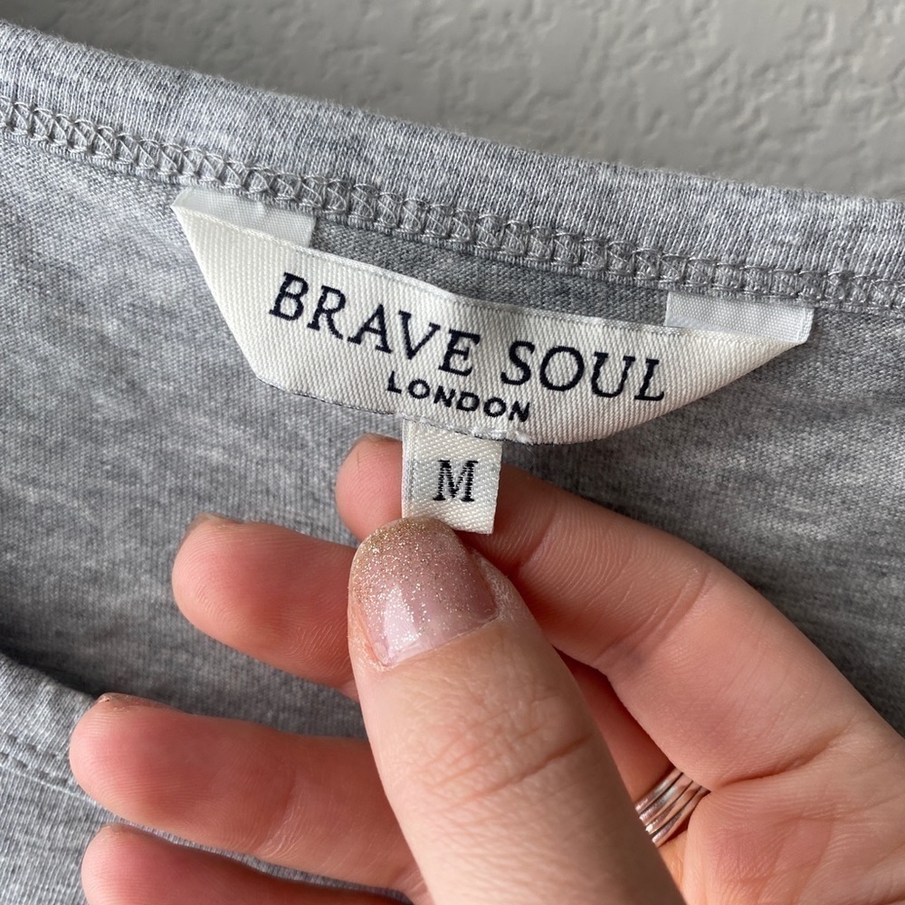 Brave soul - grey tee size M - Picture 3 of 4